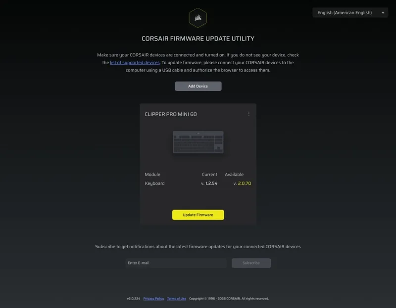 Fremdriftsvisning mens firmware-oppdateringen kjører