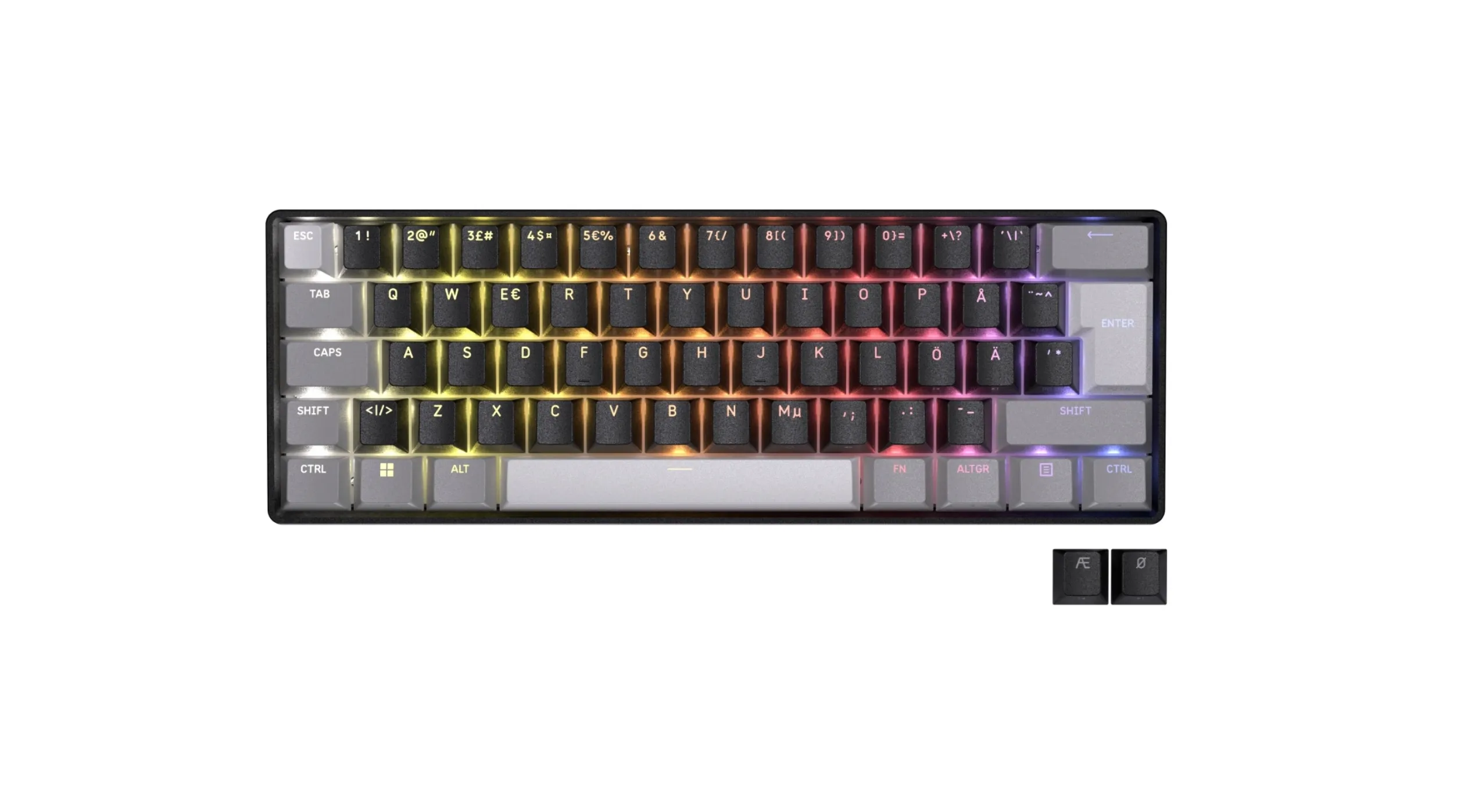 Corsair Clipper Pro Mini 60 i ISO-layout med stor enter-tast