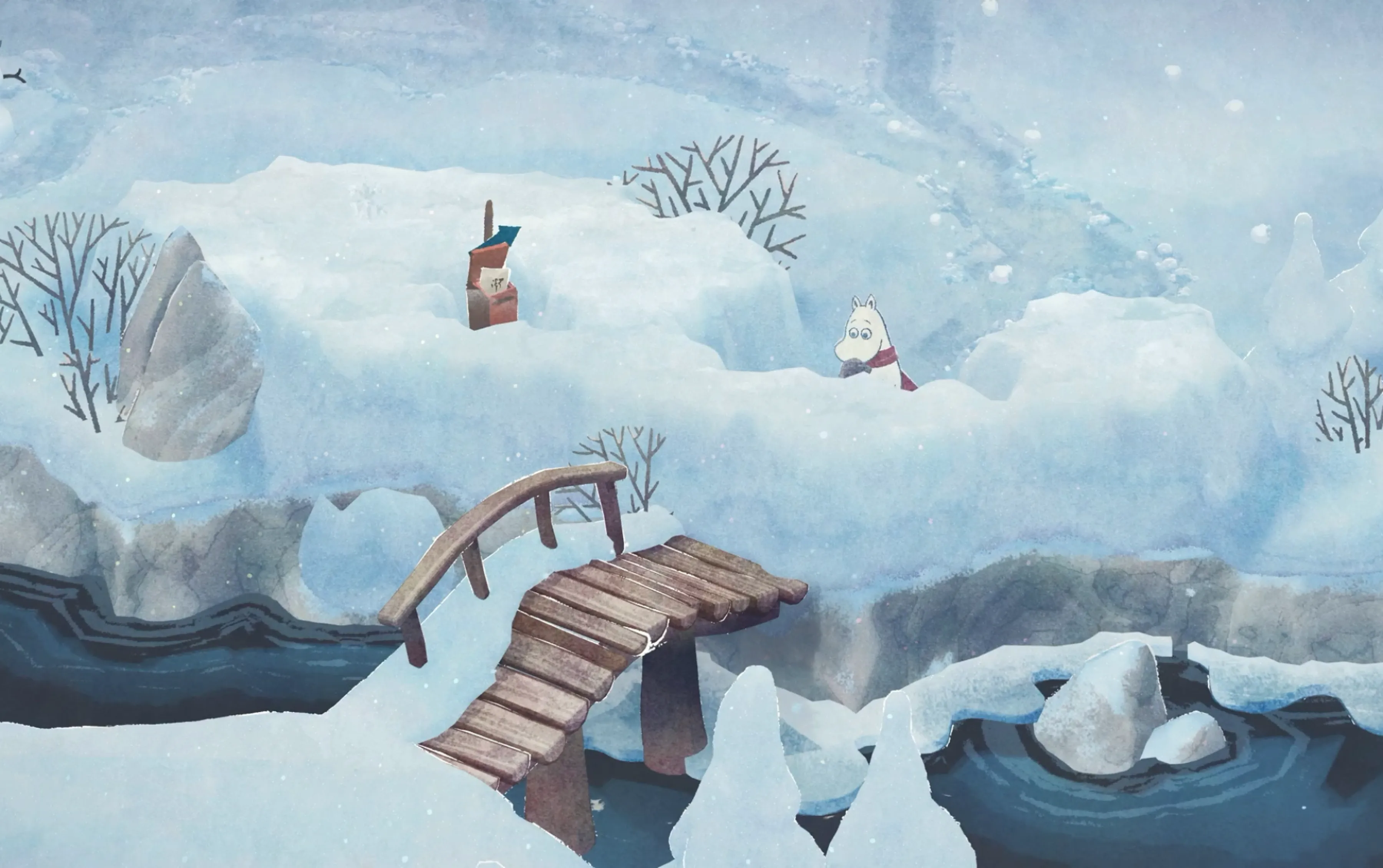 Vintermotiv fra Mummitrollet: Winter's Warmth