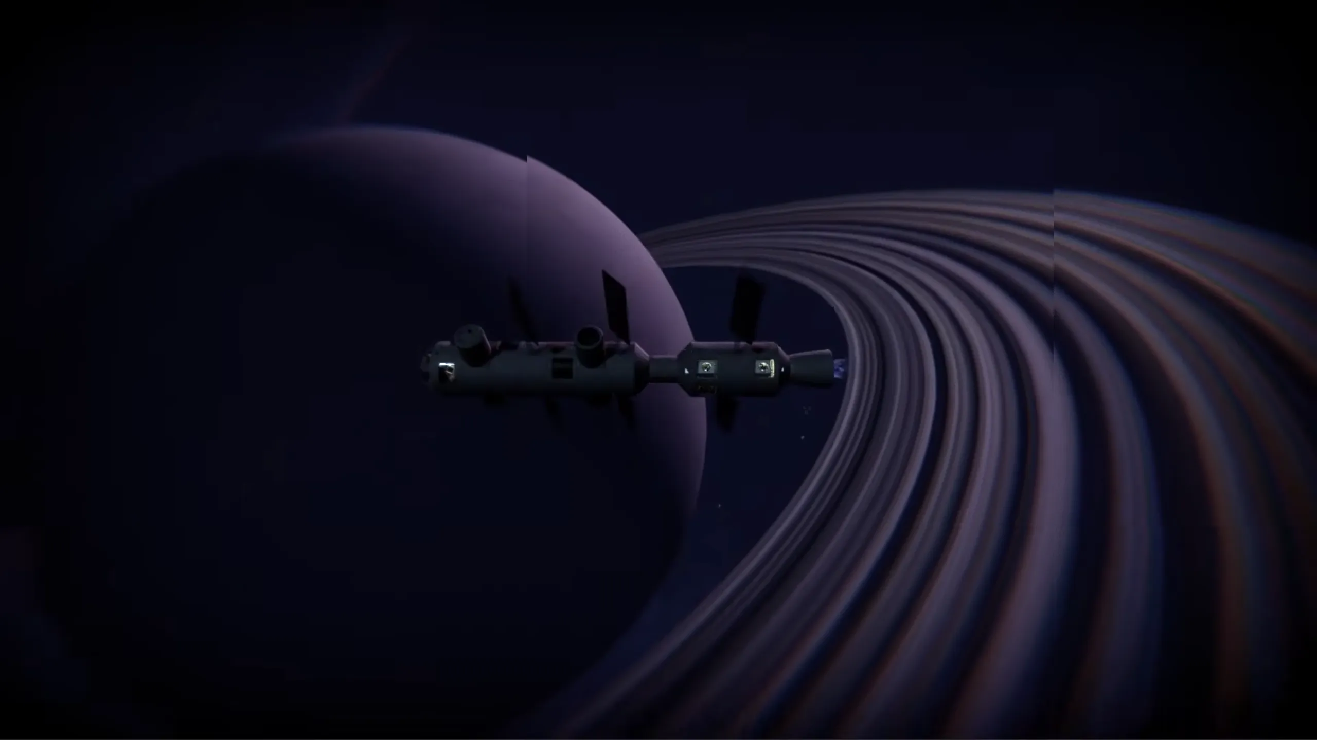 Et romskip i bane rundt en planet i Starpath