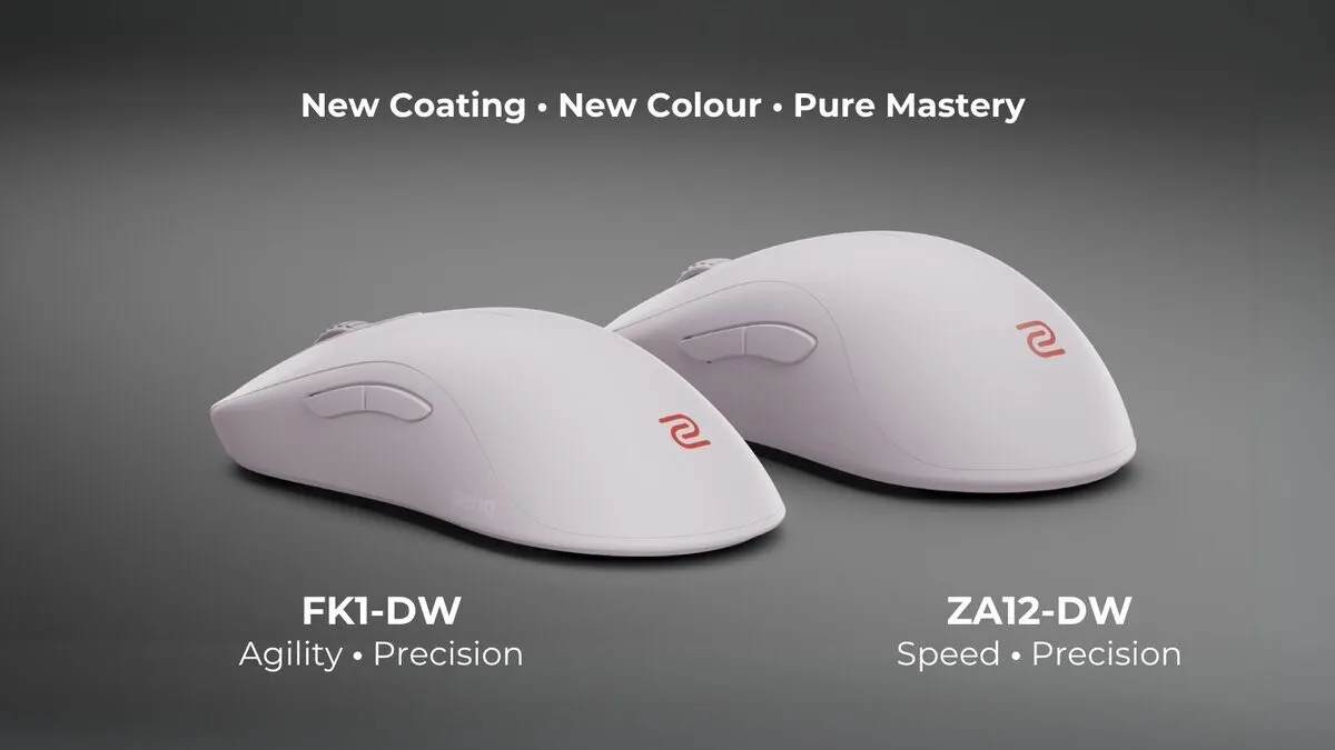 Zowie FK1-DW og ZA12-DW i hvitt, vist side om side