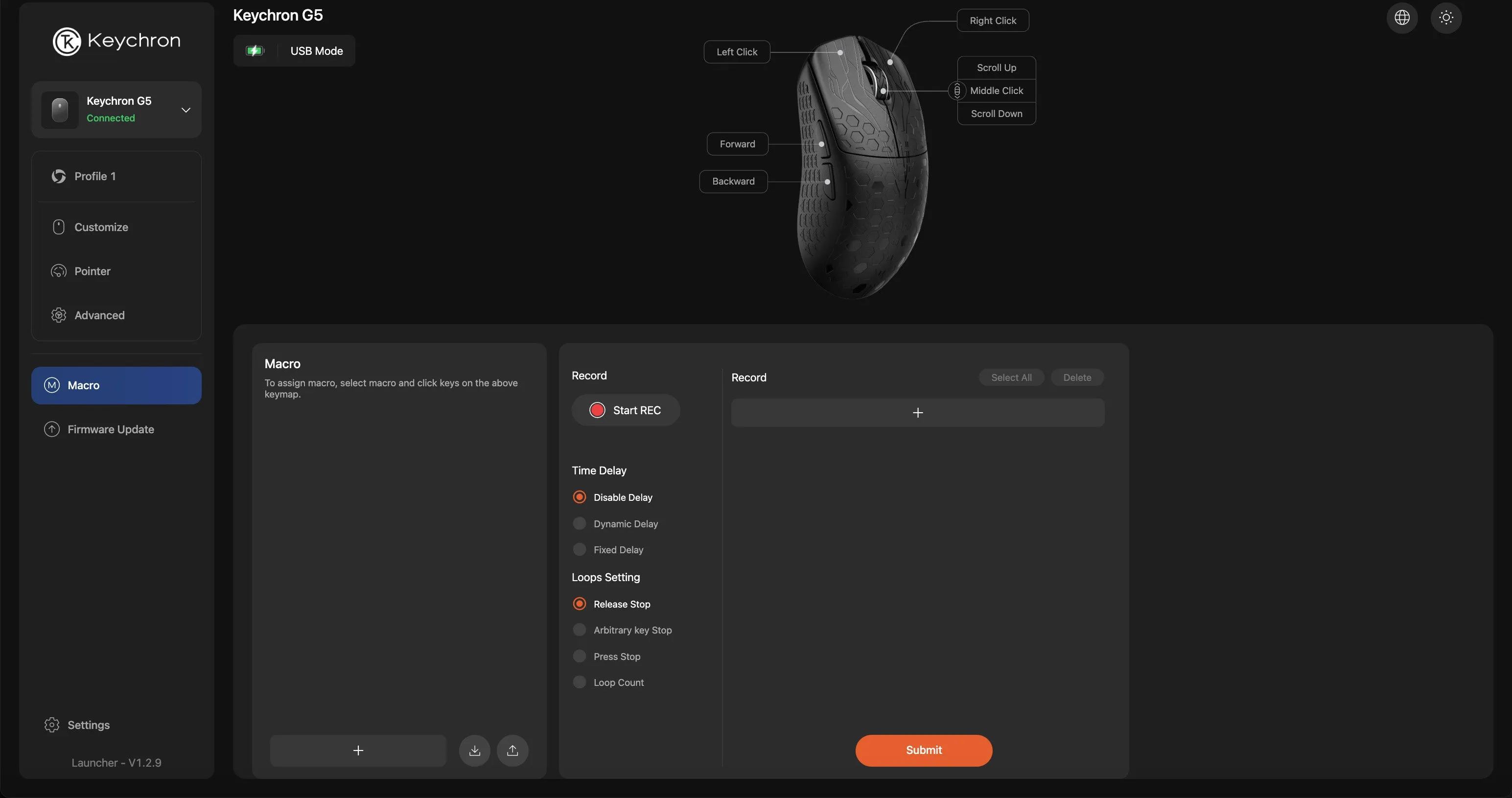 Keychron Launcher i nettleseren