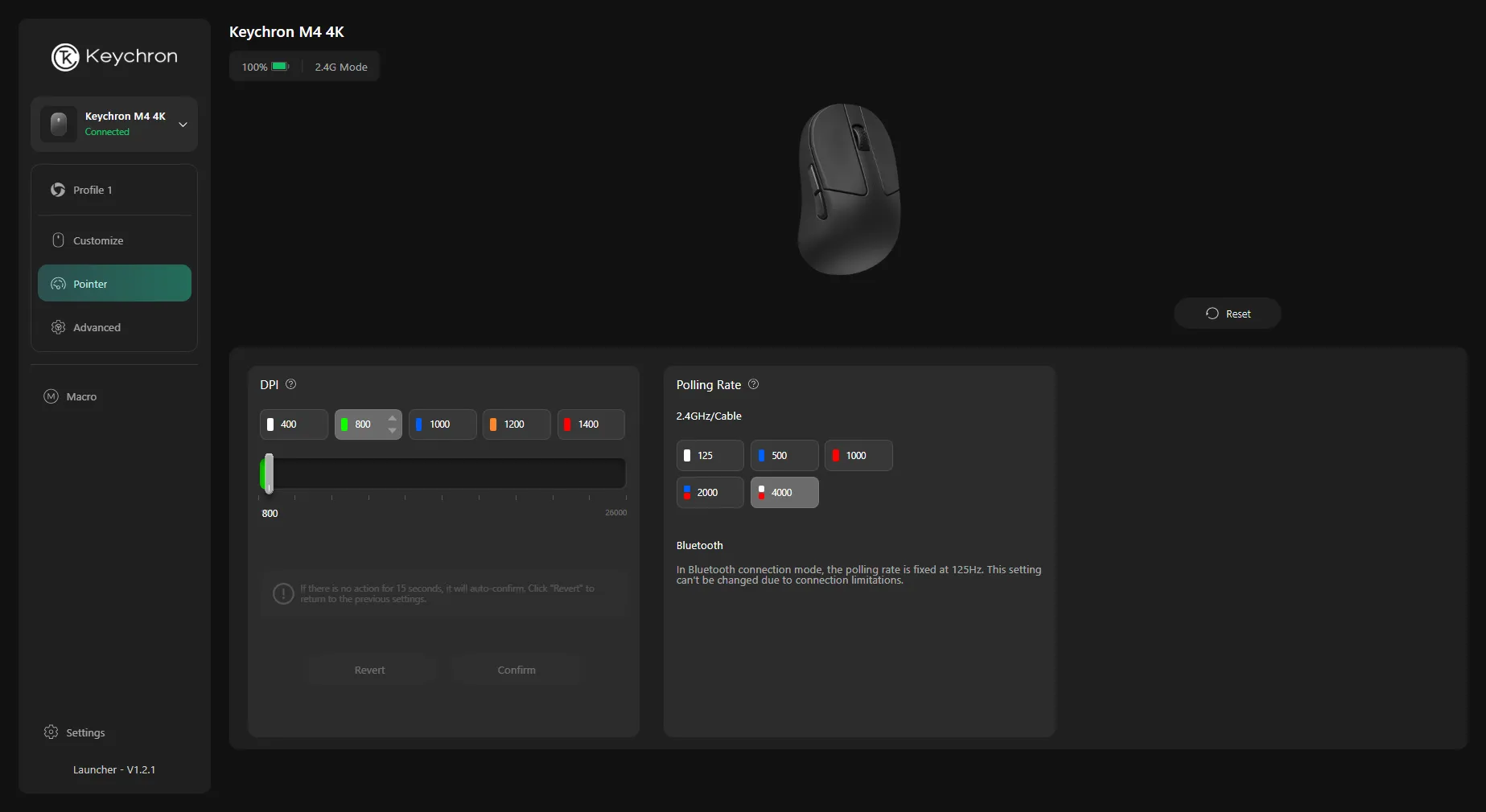 Skjermbilde fra Keychron Launcher