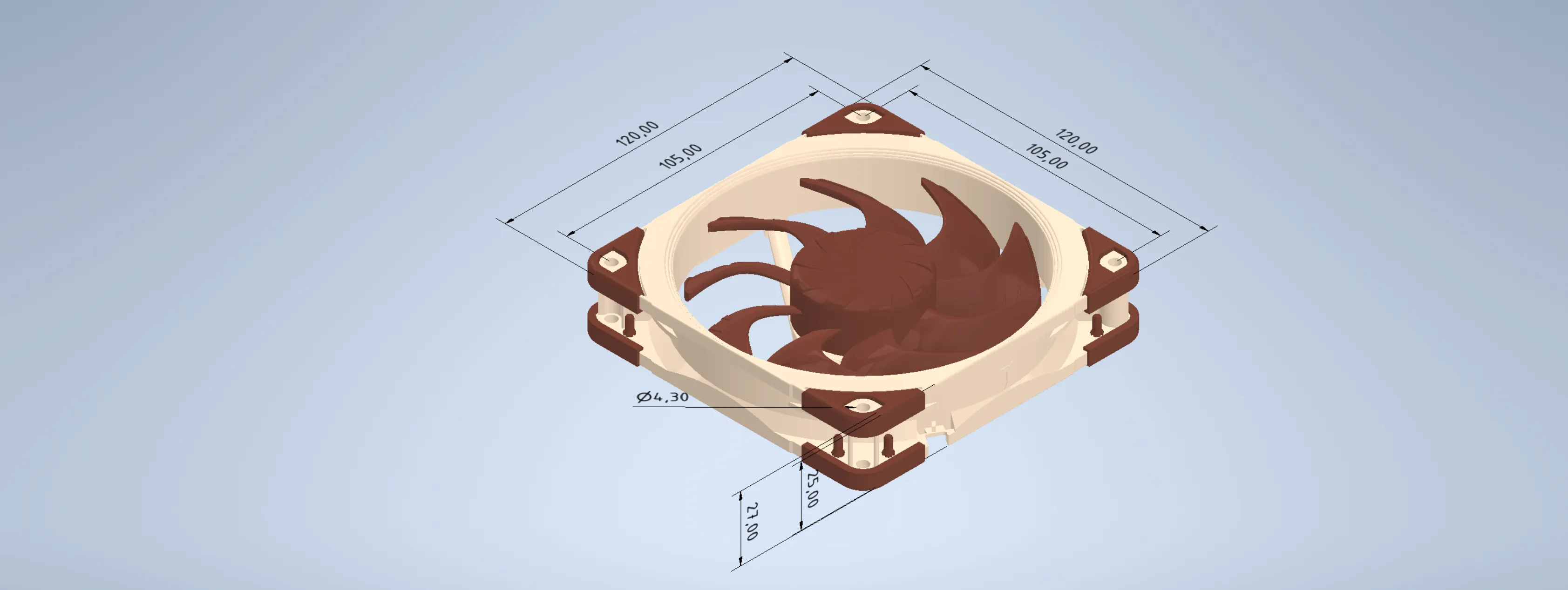 Noctua NF-A12x25 G2 publisert CAD header-render