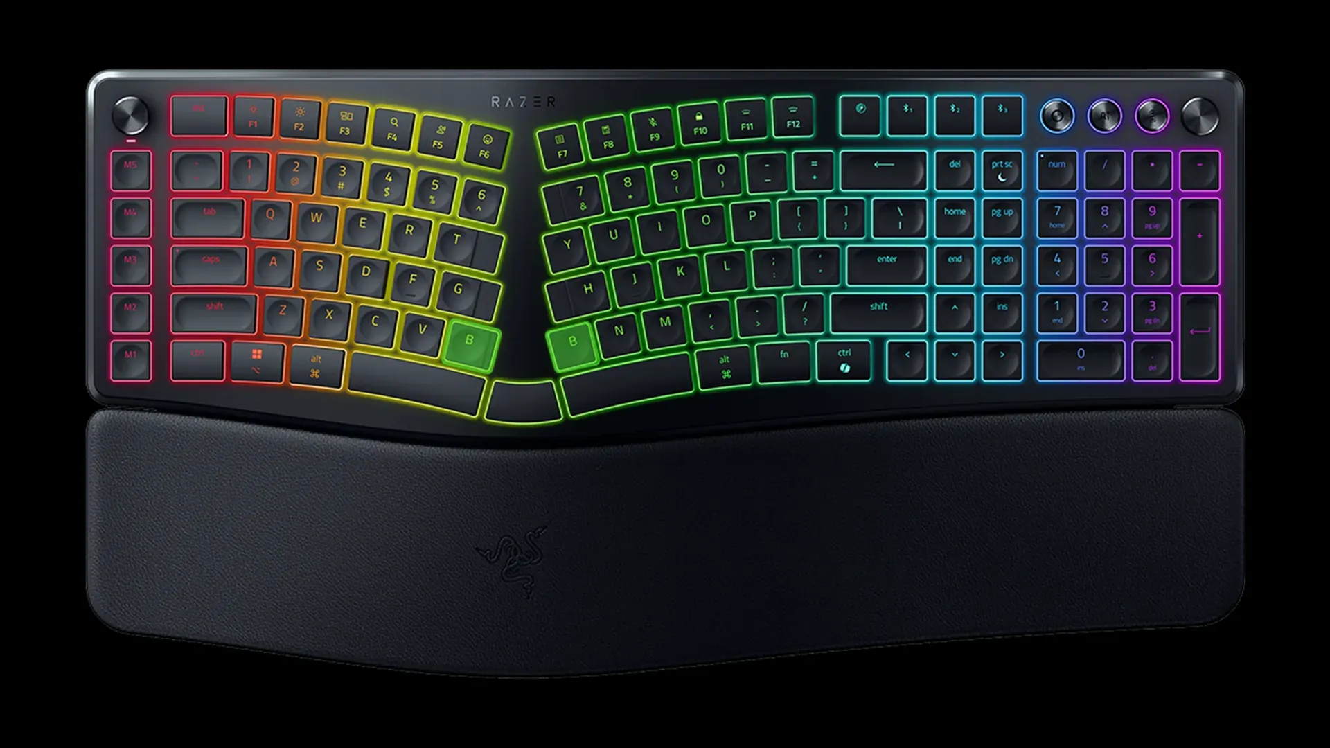 Razer Pro Type Ergo med delt layout og integrert håndleddstøtte