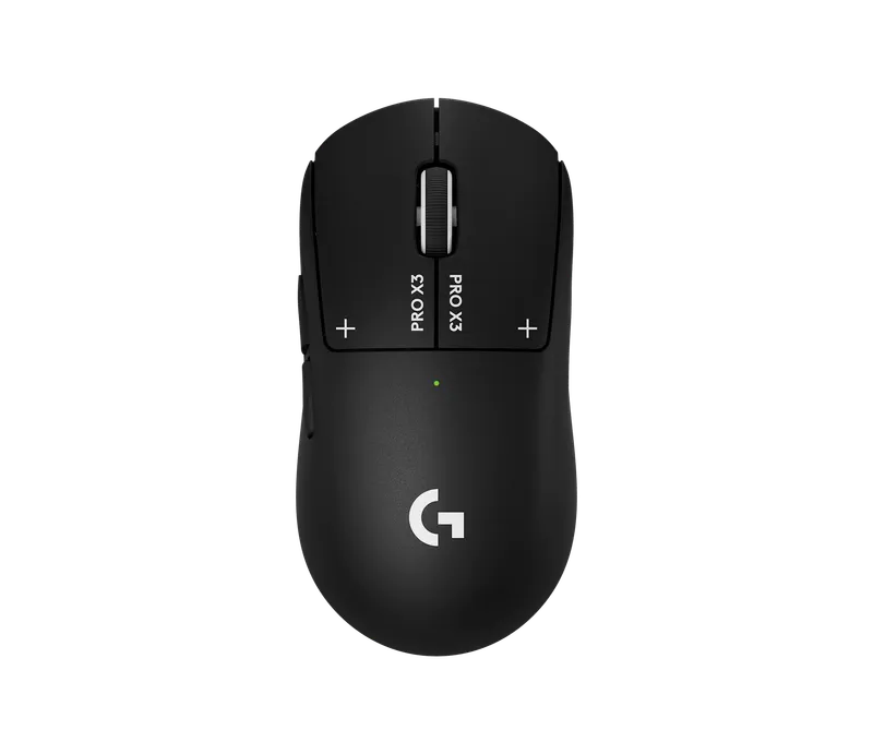 Logitech G Pro X3 Superstrike i Midnight Black sett ovenfra